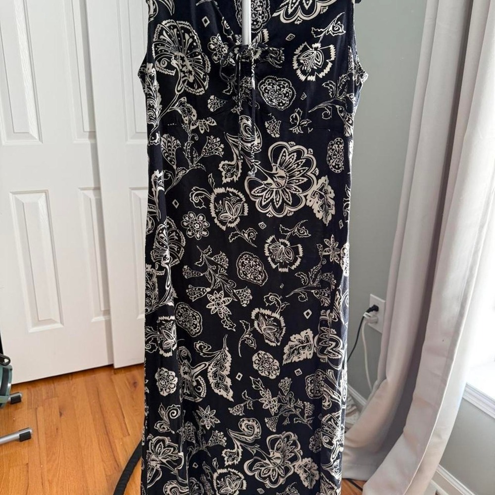 White‎ Stag Paisley Midi Dress Size M Boho Cottagecore